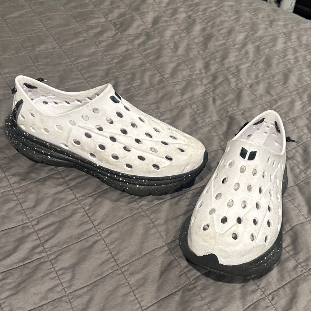 White and Black Women's Slip-On Shoes